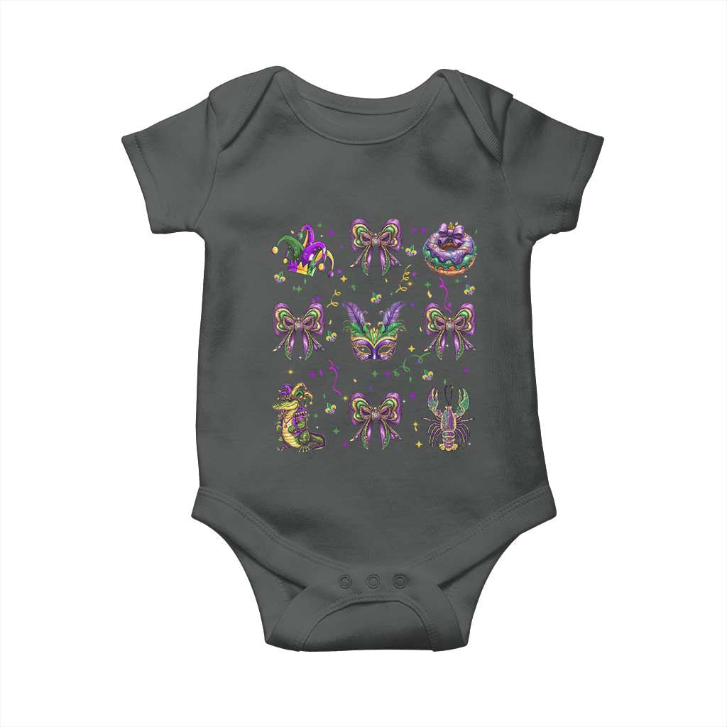 Mardi Gras Coquette Baby Onesie Glitter Print Louisiana New Orleans Party Custume Beads - Wonder Print Shop