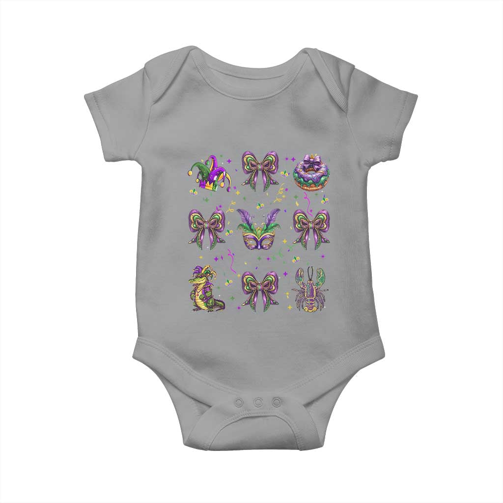 Mardi Gras Coquette Baby Onesie Glitter Print Louisiana New Orleans Party Custume Beads - Wonder Print Shop