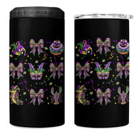 Mardi Gras Coquette 4 in 1 Can Cooler Tumbler Glitter Print Louisiana New Orleans Party Custume Beads - Wonder Print Shop