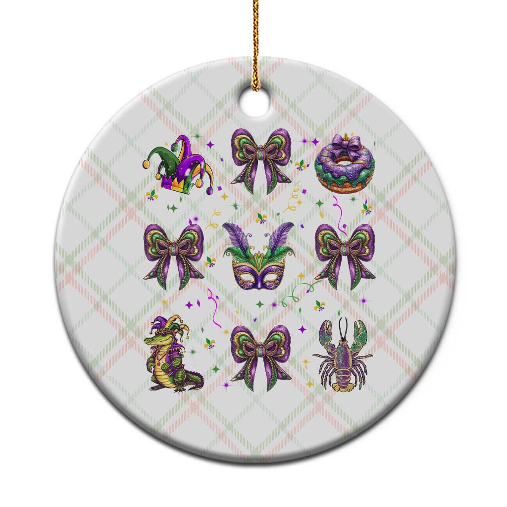 Mardi Gras Coquette Ceramic Ornament Glitter Print Louisiana New Orleans Party Custume Beads - Wonder Print Shop