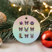 Mardi Gras Coquette Ceramic Ornament Glitter Print Louisiana New Orleans Party Custume Beads - Wonder Print Shop