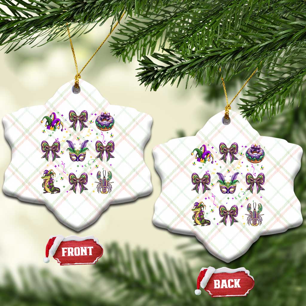 Mardi Gras Coquette Ceramic Ornament Glitter Print Louisiana New Orleans Party Custume Beads - Wonder Print Shop