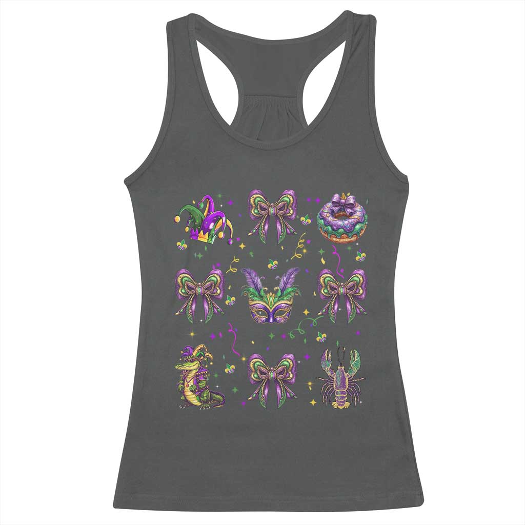 Mardi Gras Coquette Racerback Tank Top Glitter Print Louisiana New Orleans Party Custume Beads - Wonder Print Shop