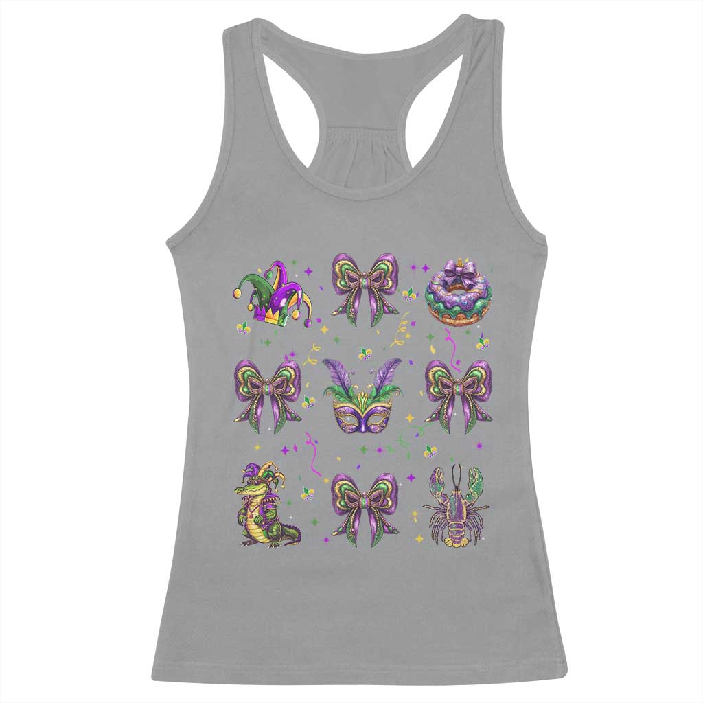 Mardi Gras Coquette Racerback Tank Top Glitter Print Louisiana New Orleans Party Custume Beads - Wonder Print Shop