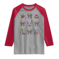 Mardi Gras Coquette Raglan Shirt Glitter Print Louisiana New Orleans Party Custume Beads - Wonder Print Shop