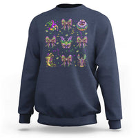 Mardi Gras Coquette Sweatshirt Glitter Print Louisiana New Orleans Party Custume Beads - Wonder Print Shop