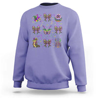 Mardi Gras Coquette Sweatshirt Glitter Print Louisiana New Orleans Party Custume Beads - Wonder Print Shop