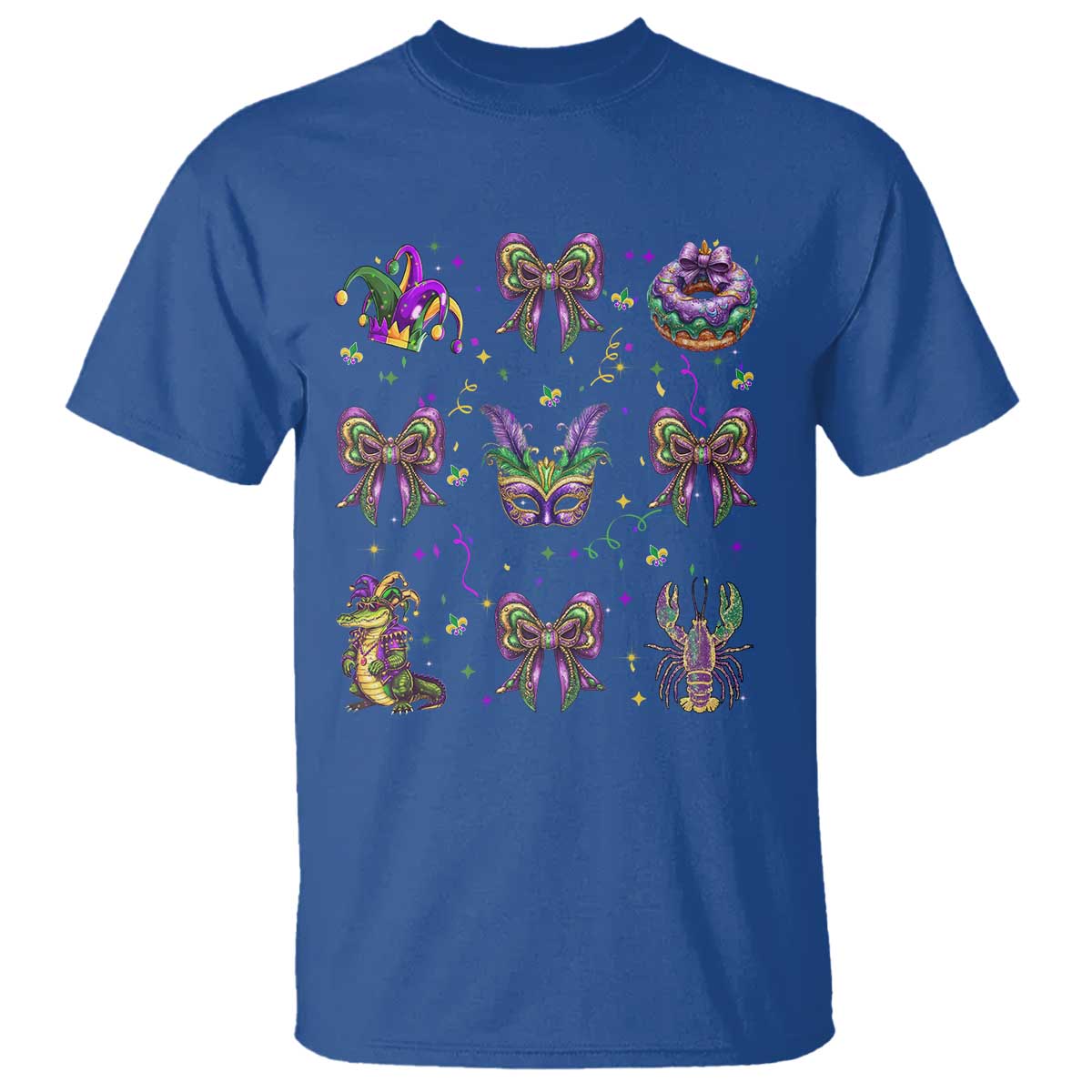 Mardi Gras Coquette T Shirt Glitter Print Louisiana New Orleans Party Custume Beads - Wonder Print Shop