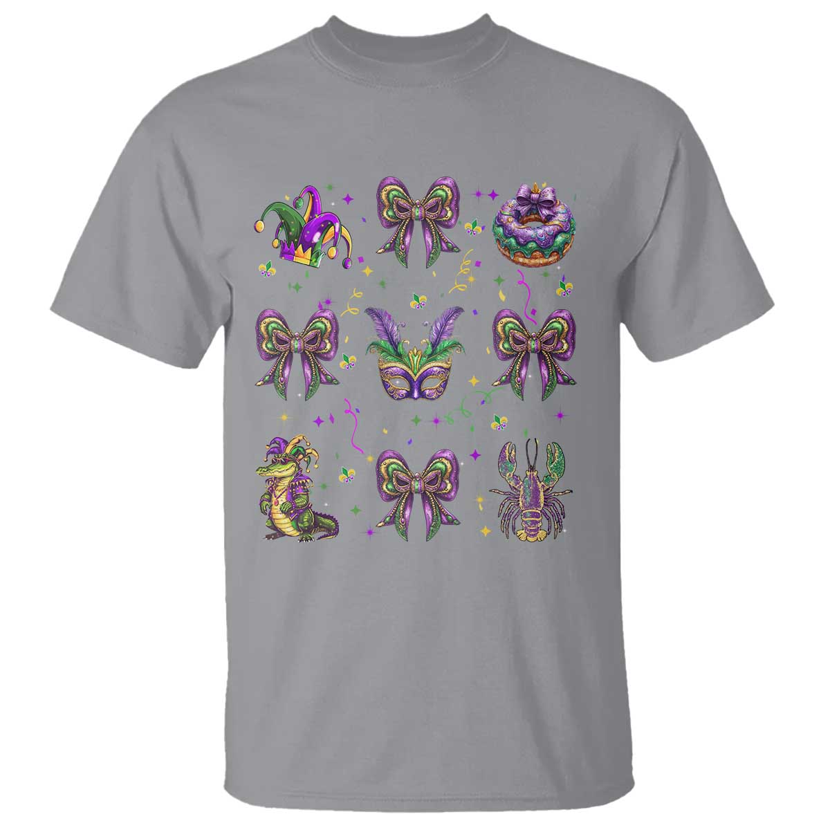 Mardi Gras Coquette T Shirt Glitter Print Louisiana New Orleans Party Custume Beads - Wonder Print Shop