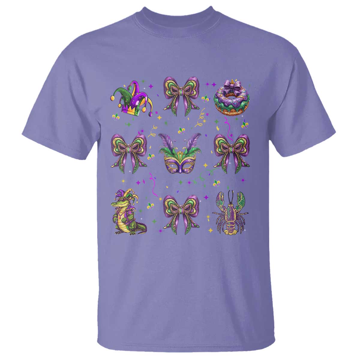 Mardi Gras Coquette T Shirt Glitter Print Louisiana New Orleans Party Custume Beads - Wonder Print Shop