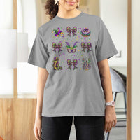Mardi Gras Coquette T Shirt For Women Glitter Print Louisiana New Orleans Party Custume Beads - Wonder Print Shop