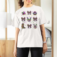 Mardi Gras Coquette T Shirt For Women Glitter Print Louisiana New Orleans Party Custume Beads - Wonder Print Shop
