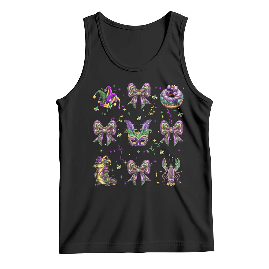 Mardi Gras Coquette Tank Top Glitter Print Louisiana New Orleans Party Custume Beads - Wonder Print Shop