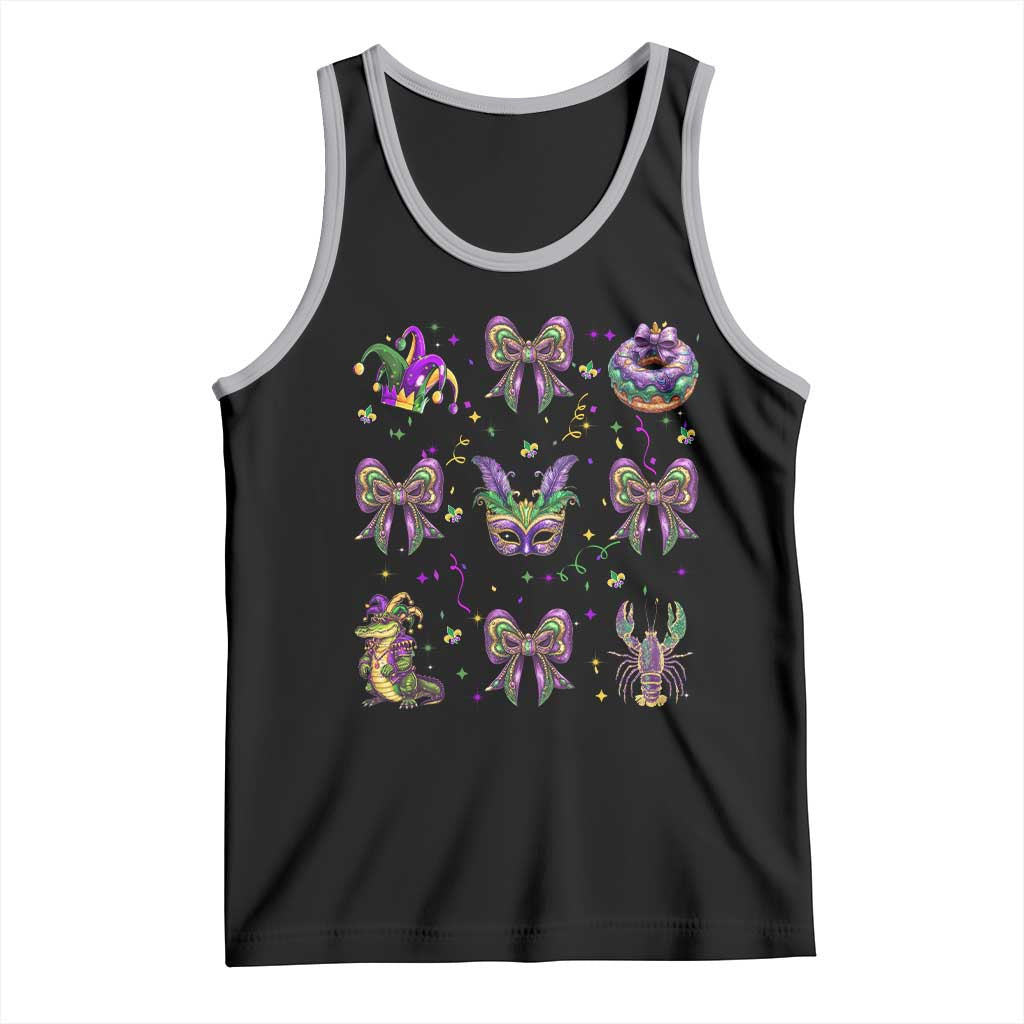 Mardi Gras Coquette Tank Top Glitter Print Louisiana New Orleans Party Custume Beads - Wonder Print Shop