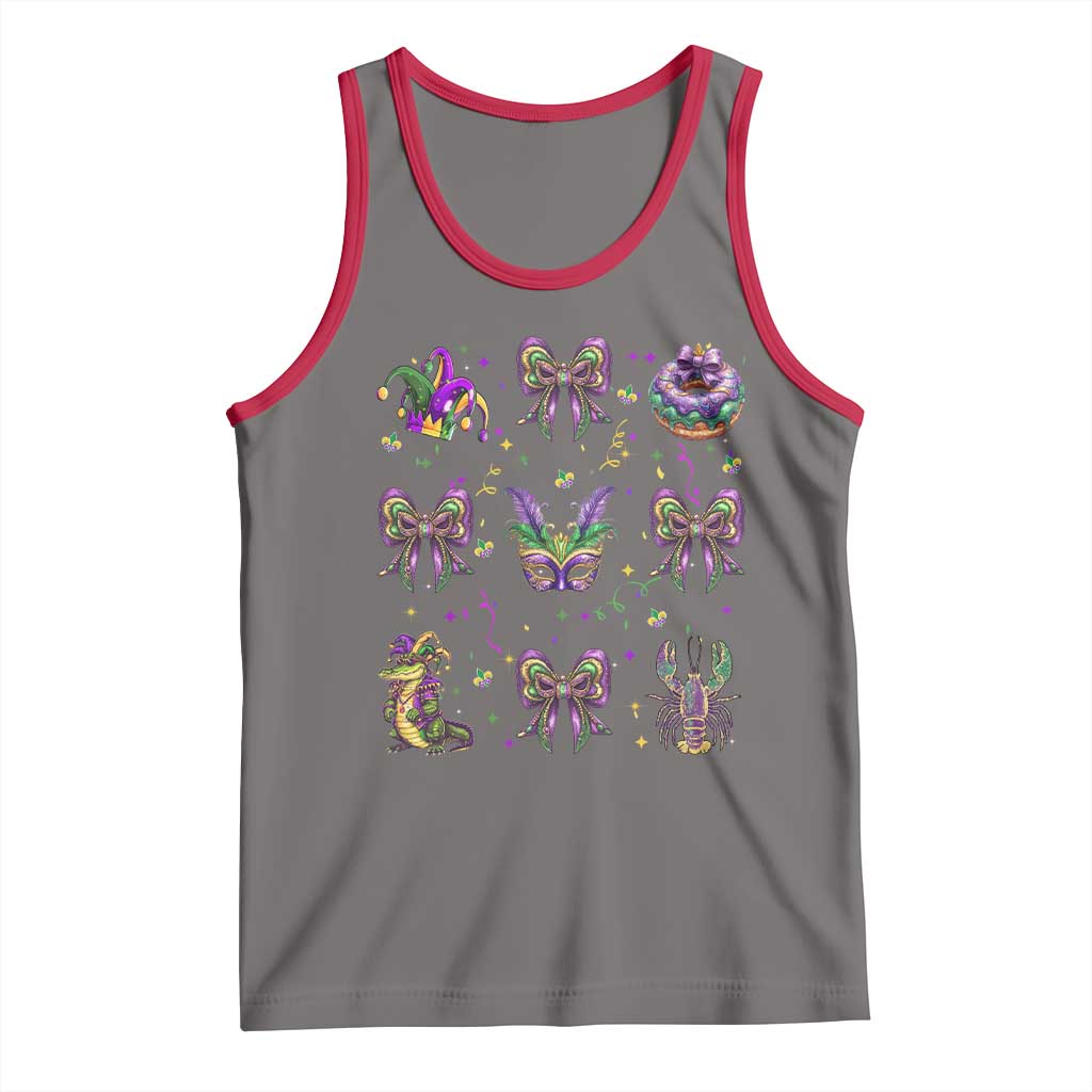 Mardi Gras Coquette Tank Top Glitter Print Louisiana New Orleans Party Custume Beads - Wonder Print Shop