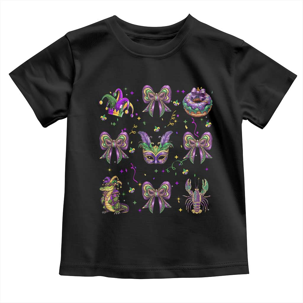 Mardi Gras Coquette Toddler T Shirt Glitter Print Louisiana New Orleans Party Custume Beads - Wonder Print Shop