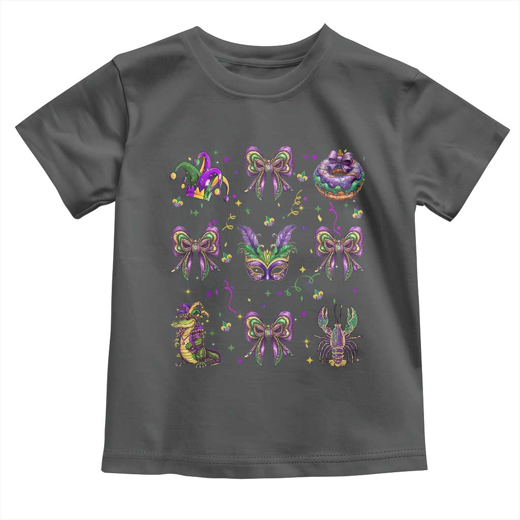 Mardi Gras Coquette Toddler T Shirt Glitter Print Louisiana New Orleans Party Custume Beads - Wonder Print Shop