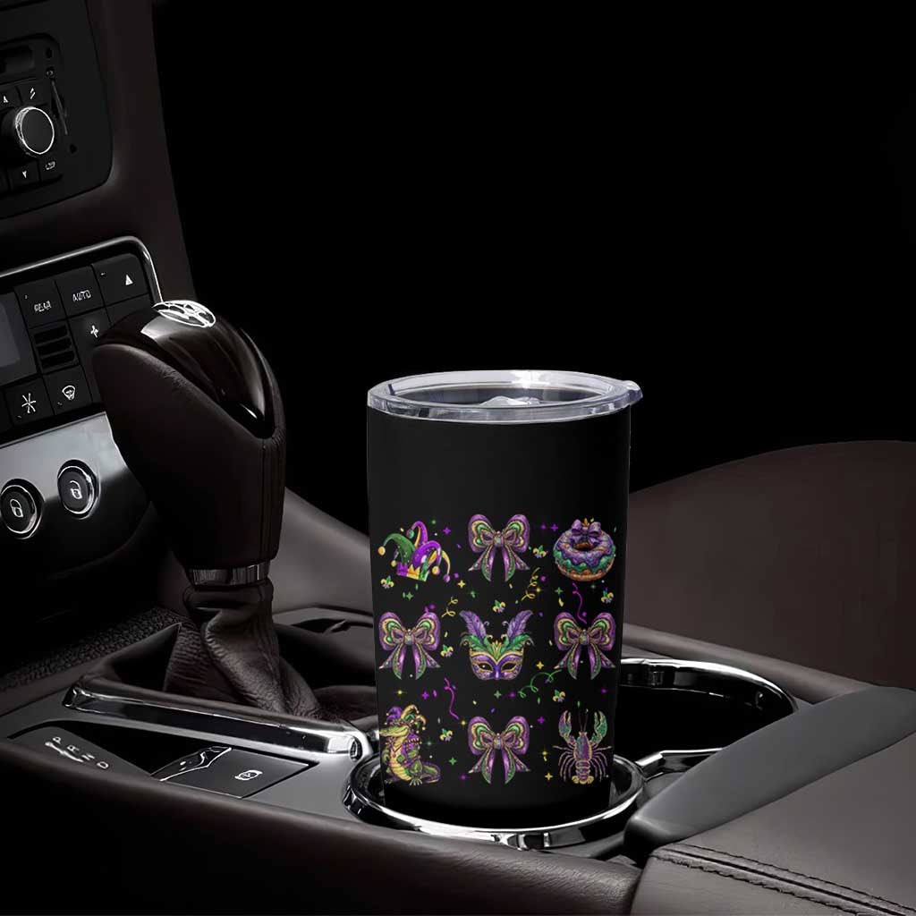 Mardi Gras Coquette Tumbler Cup Glitter Print Louisiana New Orleans Party Custume Beads - Wonder Print Shop