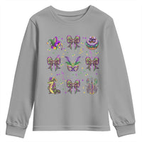 Mardi Gras Coquette Youth Sweatshirt Glitter Print Louisiana New Orleans Party Custume Beads - Wonder Print Shop