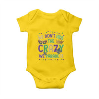 Funny Mardi Gras Baby Onesie Glitter Print We Don't Hide The Crazy We Parade It