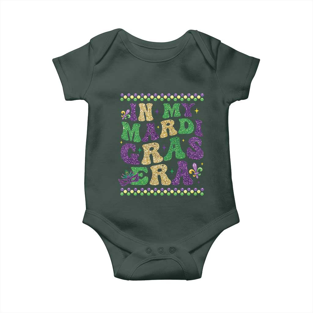 In My Mardi Gras Era Baby Onesie Carnival New Orleans Trip Glitter Print