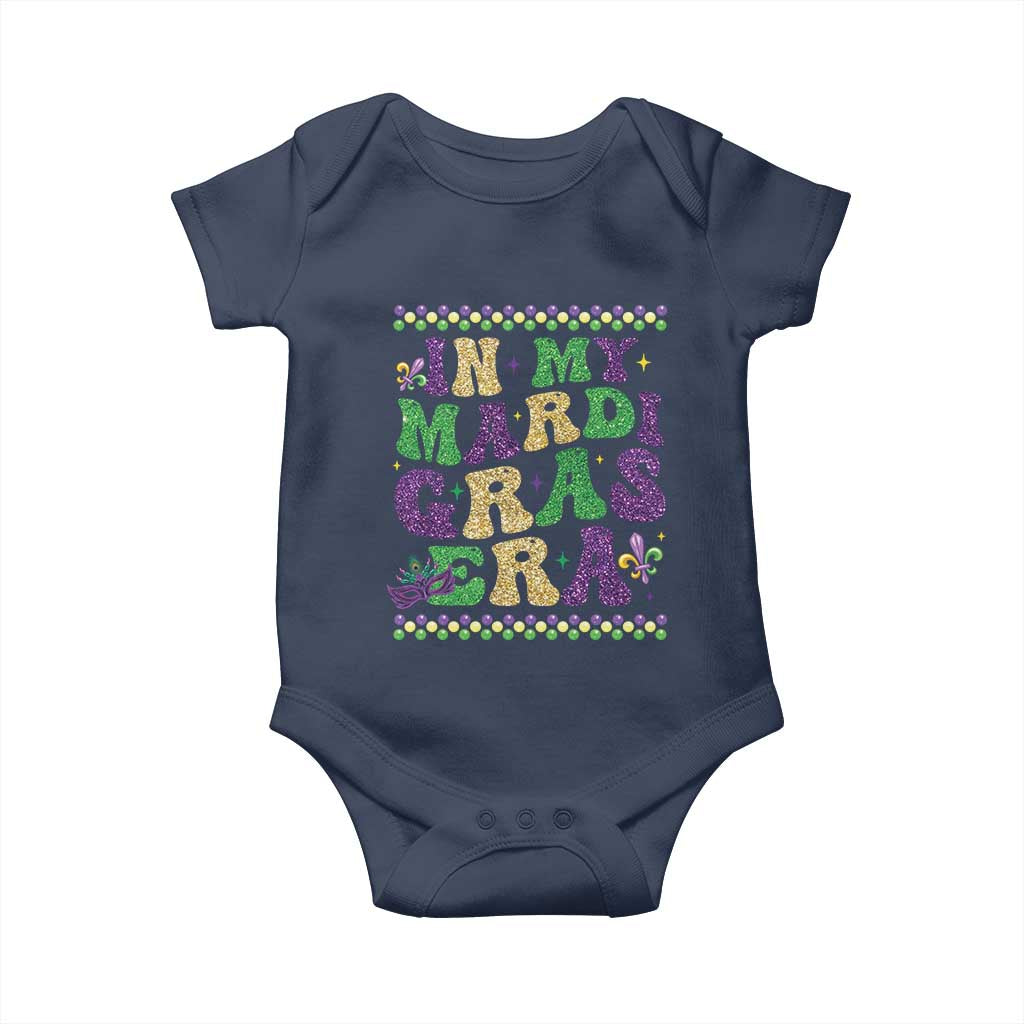 In My Mardi Gras Era Baby Onesie Carnival New Orleans Trip Glitter Print