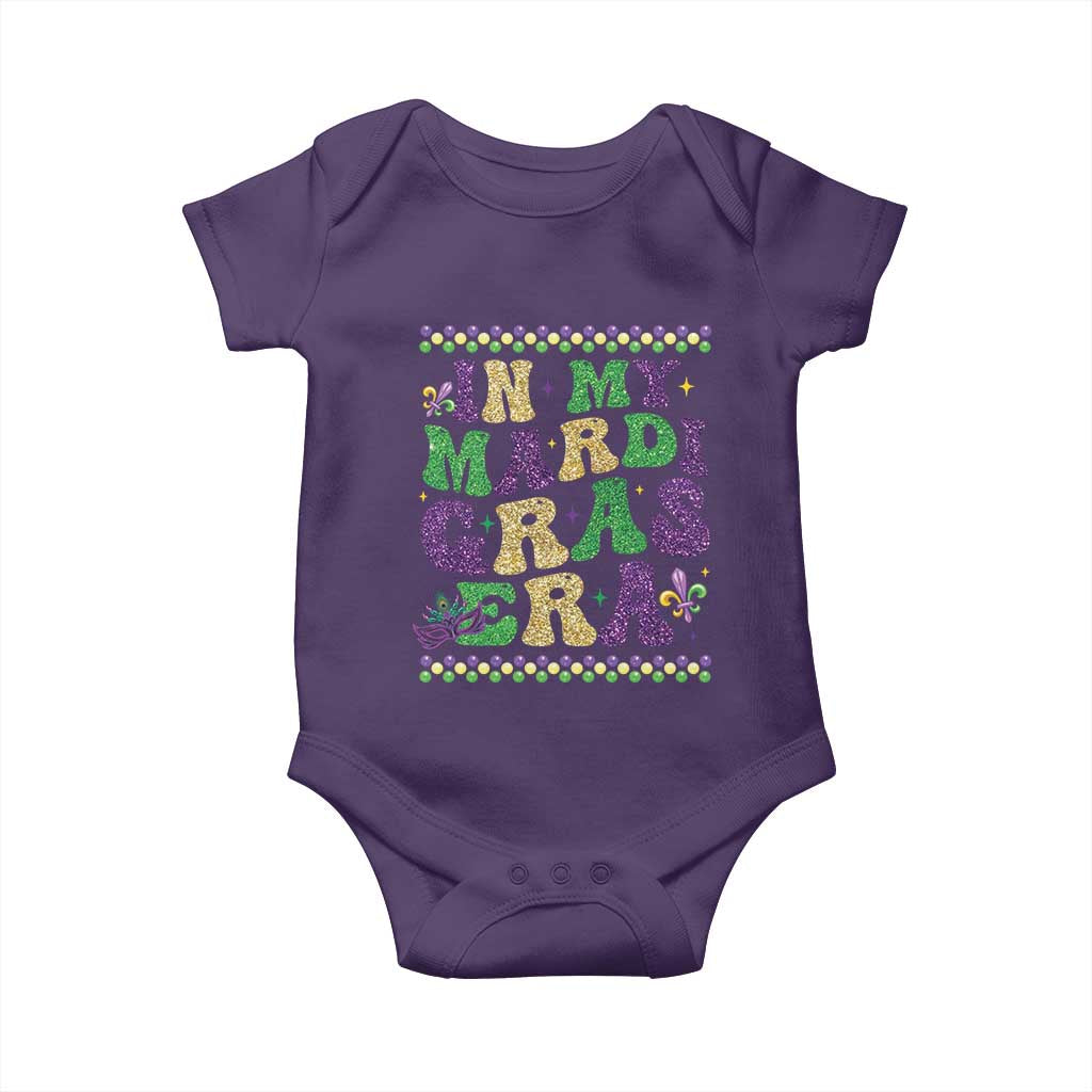 In My Mardi Gras Era Baby Onesie Carnival New Orleans Trip Glitter Print