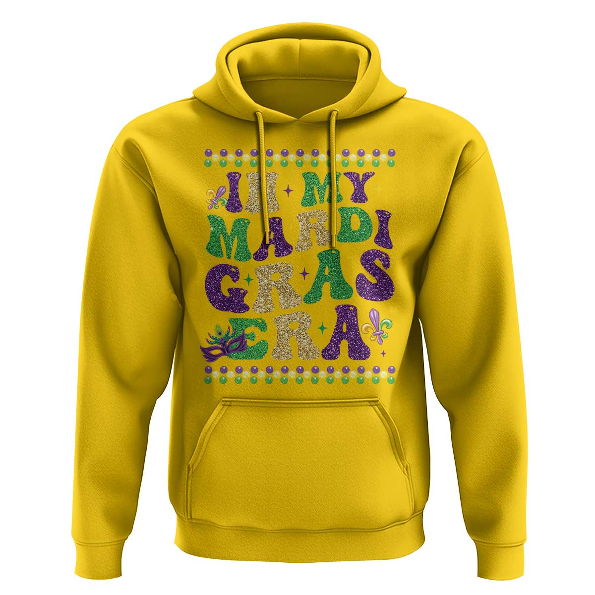 In My Mardi Gras Era Hoodie Carnival New Orleans Trip Glitter Print