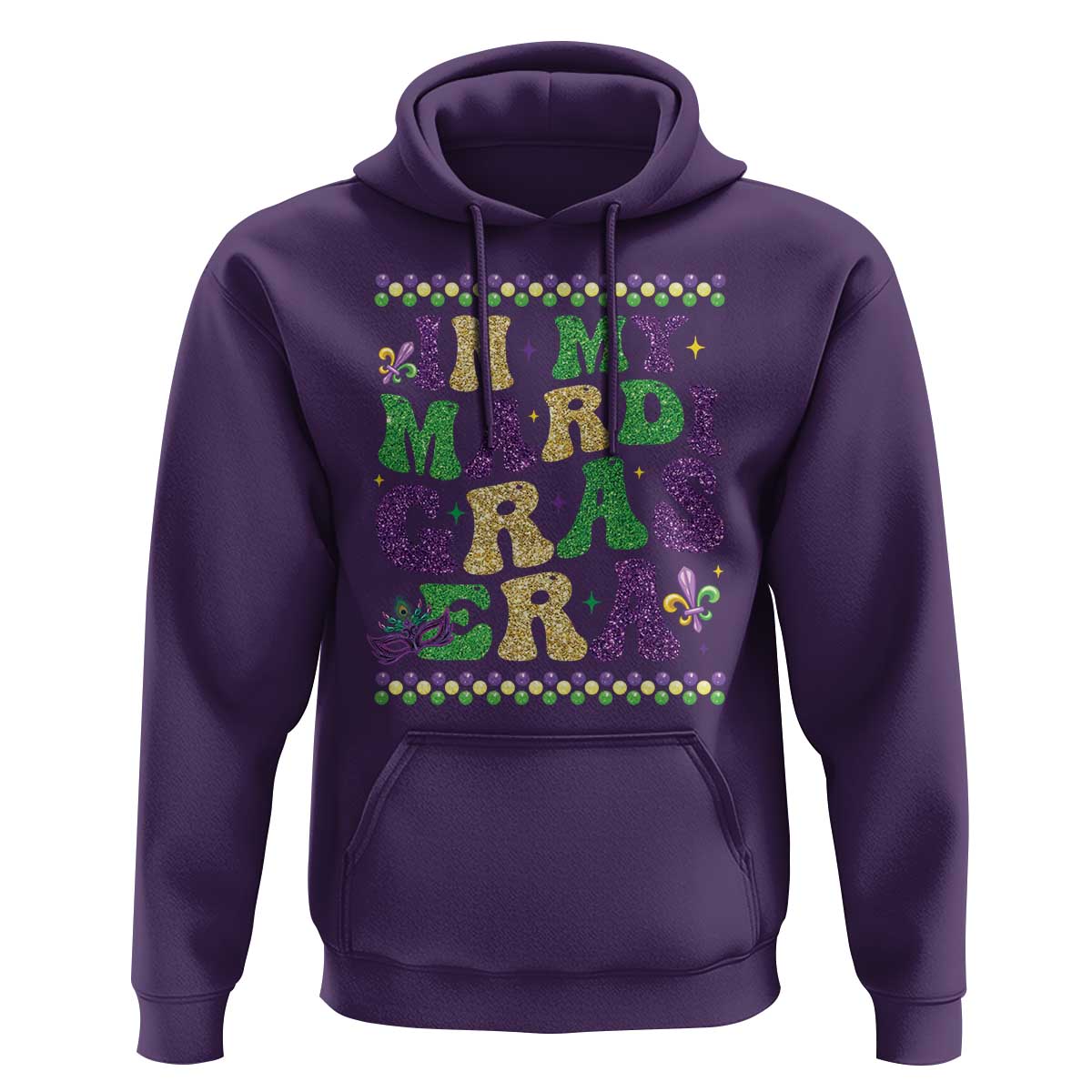 In My Mardi Gras Era Hoodie Carnival New Orleans Trip Glitter Print