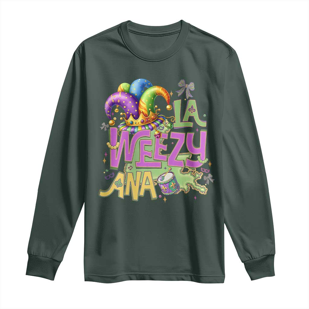 Funny Mardi Gras Long Sleeve Shirt La Weezy Ana