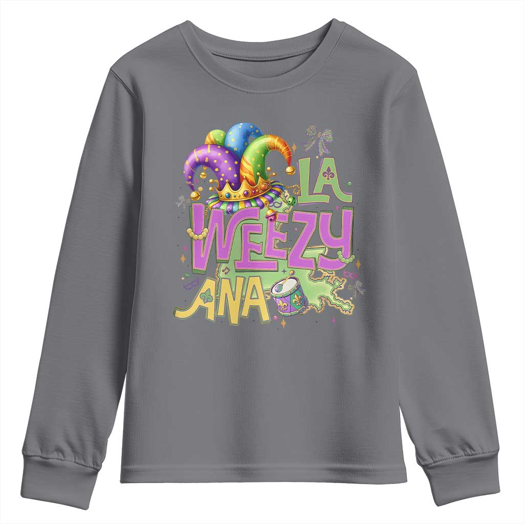 Funny Mardi Gras Youth Sweatshirt La Weezy Ana