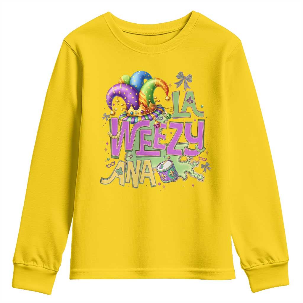 Funny Mardi Gras Youth Sweatshirt La Weezy Ana