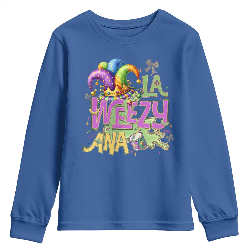 Funny Mardi Gras Youth Sweatshirt La Weezy Ana