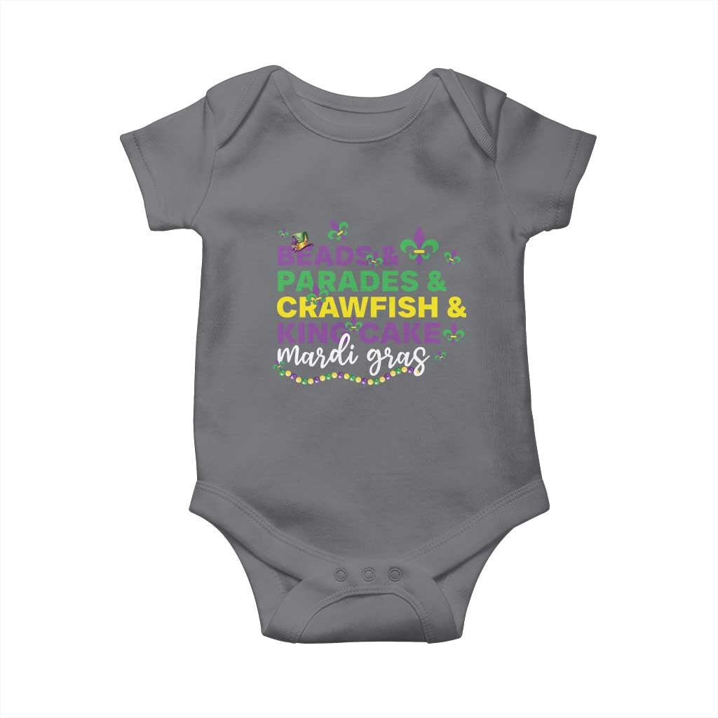 Beads Parades Crawfish King Cake Mardi Gras Baby Onesie