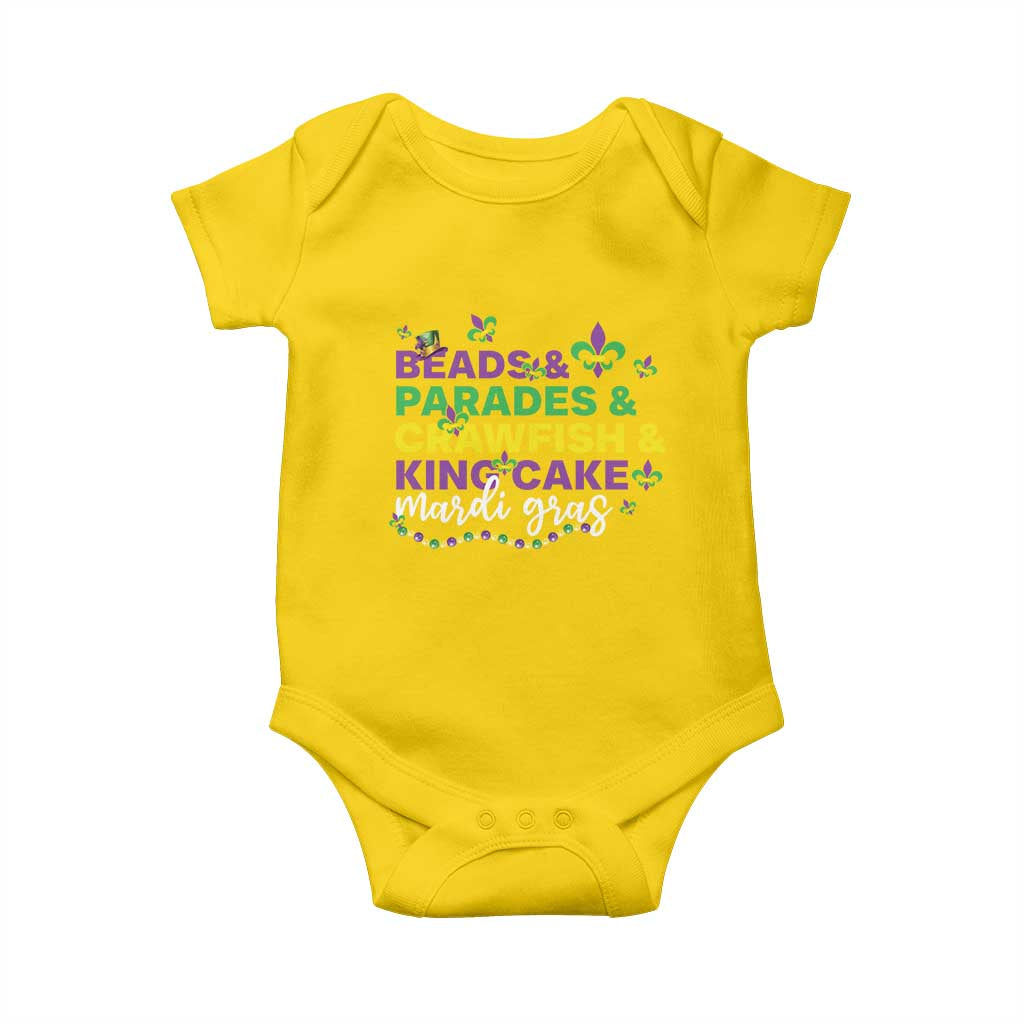 Beads Parades Crawfish King Cake Mardi Gras Baby Onesie
