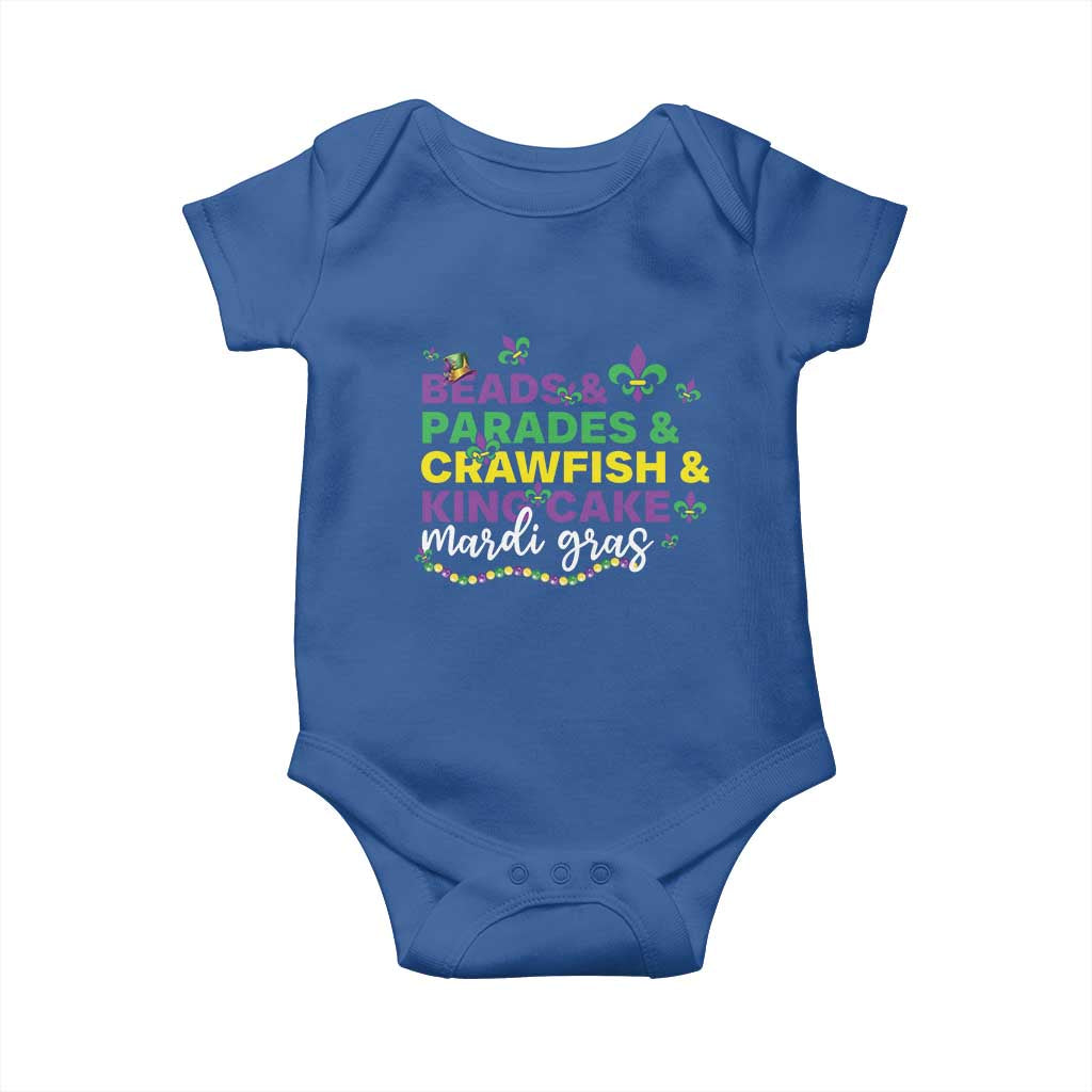 Beads Parades Crawfish King Cake Mardi Gras Baby Onesie