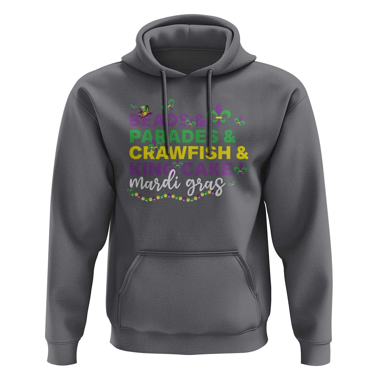 Beads Parades Crawfish King Cake Mardi Gras Hoodie