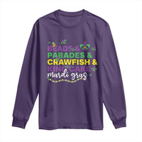 Beads Parades Crawfish King Cake Mardi Gras Long Sleeve Shirt