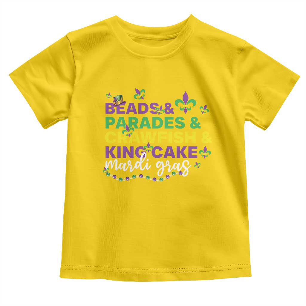 Beads Parades Crawfish King Cake Mardi Gras Toddler T Shirt
