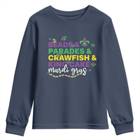Beads Parades Crawfish King Cake Mardi Gras Youth Sweatshirt