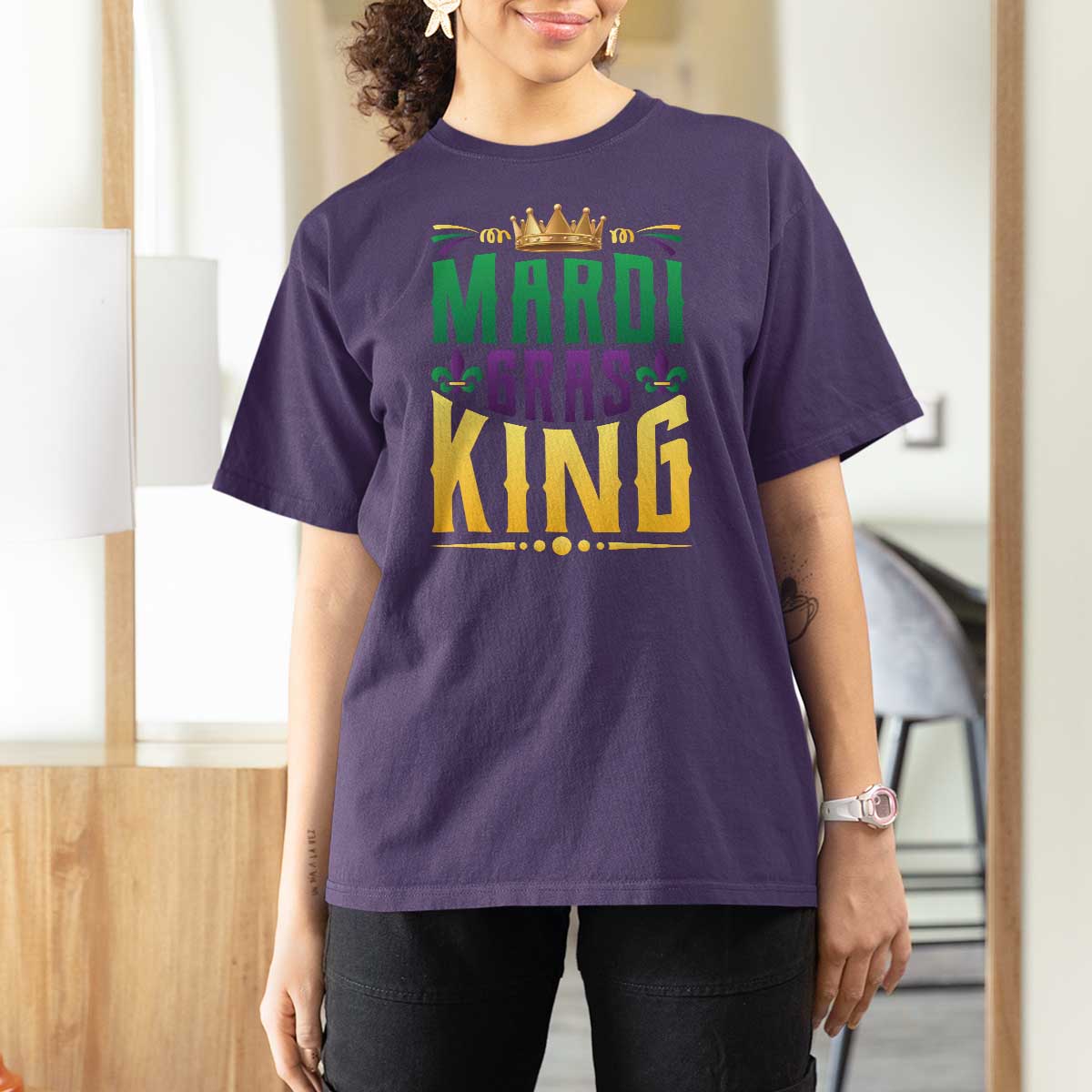 Mardi Gras King T Shirt For Women Funny Men Carnival Costume Gift