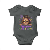 Little Miss Mardi Gras Baby Onesie Afro Messy Bun Girls Kids Mask Cute New Orleans - Wonder Print Shop
