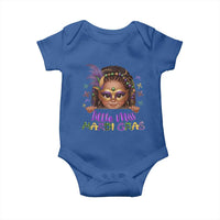 Little Miss Mardi Gras Baby Onesie Afro Messy Bun Girls Kids Mask Cute New Orleans - Wonder Print Shop