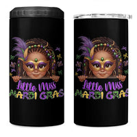 Little Miss Mardi Gras 4 in 1 Can Cooler Tumbler Afro Messy Bun Girls Kids Mask Cute New Orleans - Wonder Print Shop