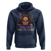 Little Miss Mardi Gras Hoodie Afro Messy Bun Girls Kids Mask Cute New Orleans - Wonder Print Shop