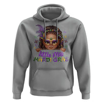 Little Miss Mardi Gras Hoodie Afro Messy Bun Girls Kids Mask Cute New Orleans - Wonder Print Shop