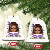 Little Miss Mardi Gras Ceramic Ornament Afro Messy Bun Girls Kids Mask Cute New Orleans - Wonder Print Shop