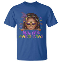Little Miss Mardi Gras T Shirt Afro Messy Bun Girls Kids Mask Cute New Orleans - Wonder Print Shop