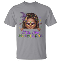 Little Miss Mardi Gras T Shirt Afro Messy Bun Girls Kids Mask Cute New Orleans - Wonder Print Shop