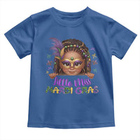 Little Miss Mardi Gras Toddler T Shirt Afro Messy Bun Girls Kids Mask Cute New Orleans - Wonder Print Shop